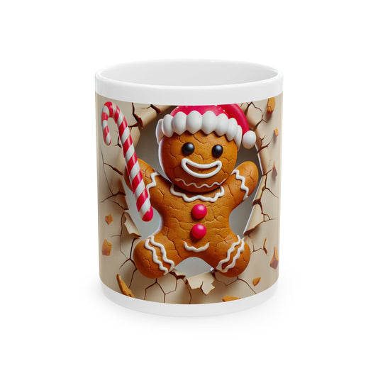 Gingerbread Cookie Christmas Mug - Fun Holiday Ceramic Cup (11oz, 15oz)