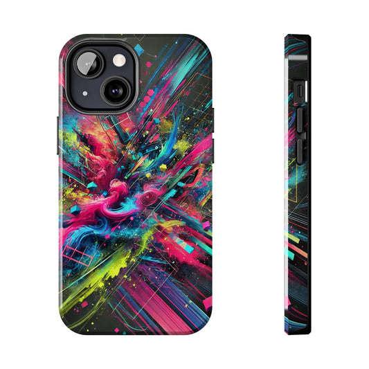 Vibrant Abstract Tough Phone Case - Colorful Protective Cover for Modern Lifestyle